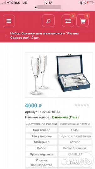 Фужеры для шампанского