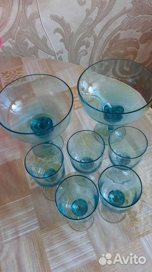 Посуда из цветного стекла СССР