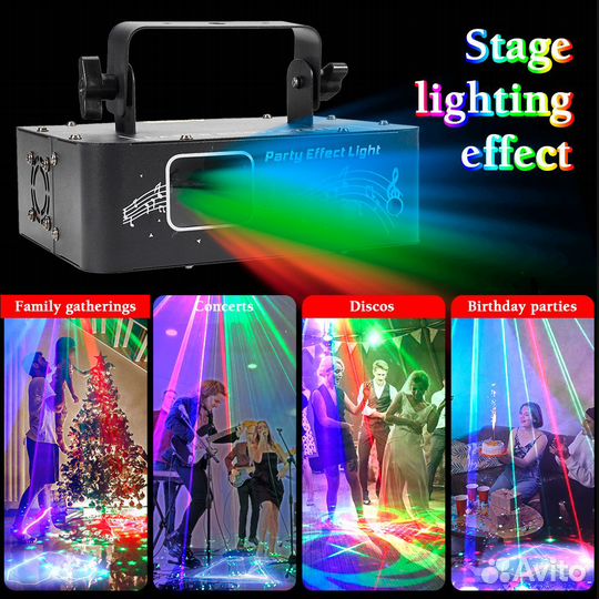 Светомузыка Супер-лазерное 4 -х глазый,Erfor Ai