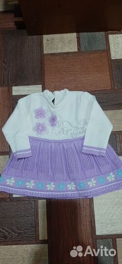 Новый Вязаный костюм для девочки 80-86