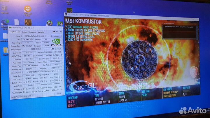 Видеокарта Palit dual RTX3060Ti LHR V1 Samsung