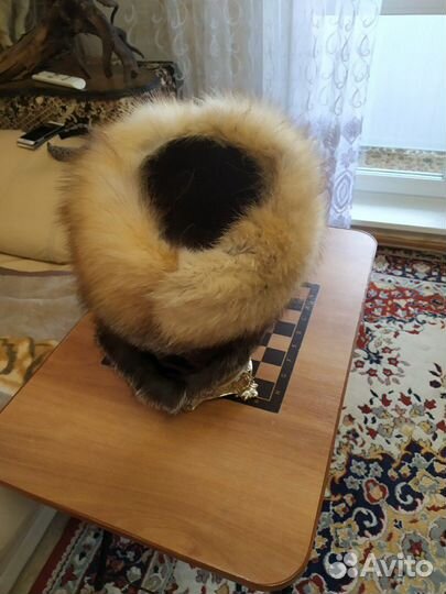 Шапка из лисиц-комбинированая-рыжей и серебристо-ч