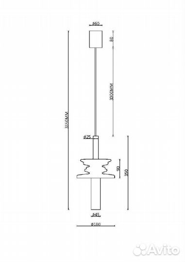 Подвеснойсветильник Maytoni Sound Wave MOD255PL-01