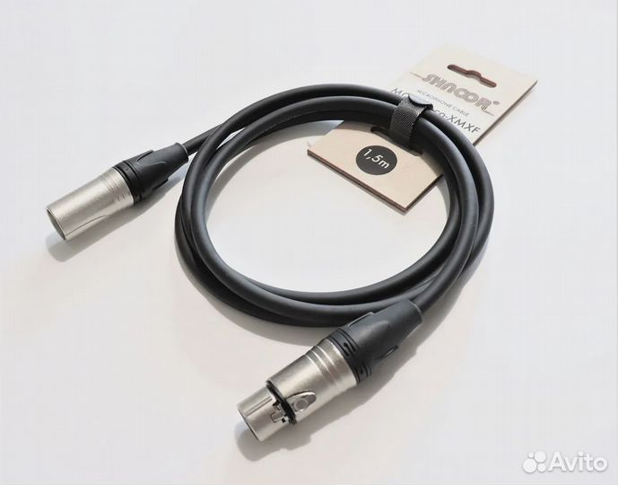 Микрофонный кабель с разъёмами XLR, shnoor 1,5м