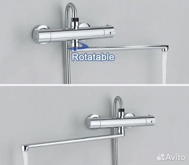 Смеситель термостат с гусаком 40 см комплект