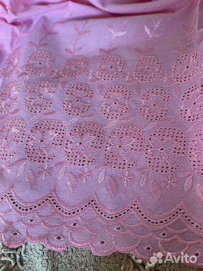 Отрез шитье купон, батист и вышевкой шелком