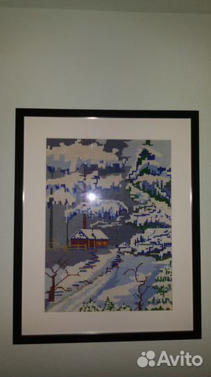 Вышивка крестом в раме