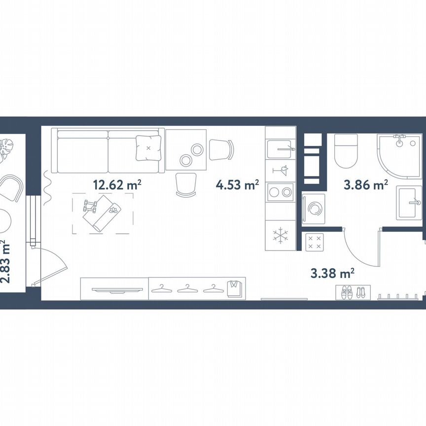 Квартира-студия, 25,8 м², 8/11 эт.