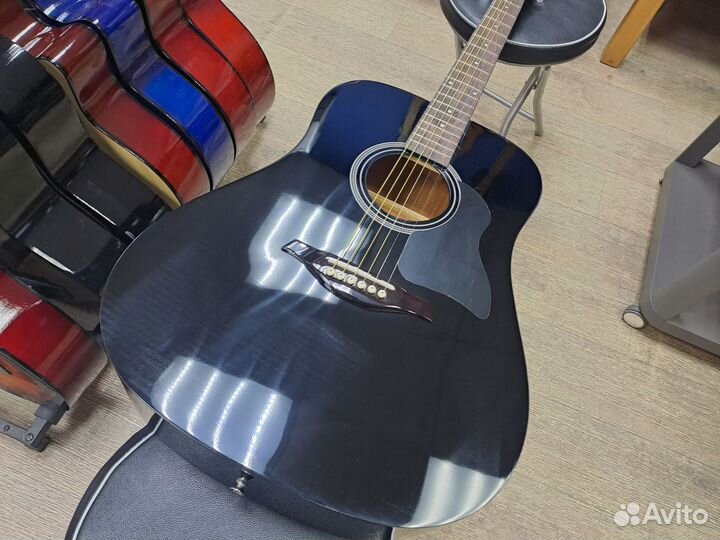 Гитара акустическая дредноут чёрная