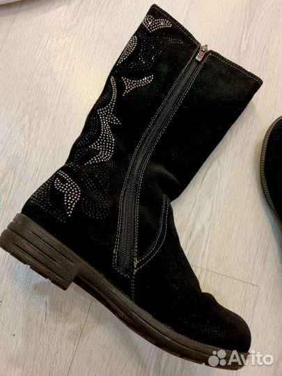 Сапоги зимние замшевые 38