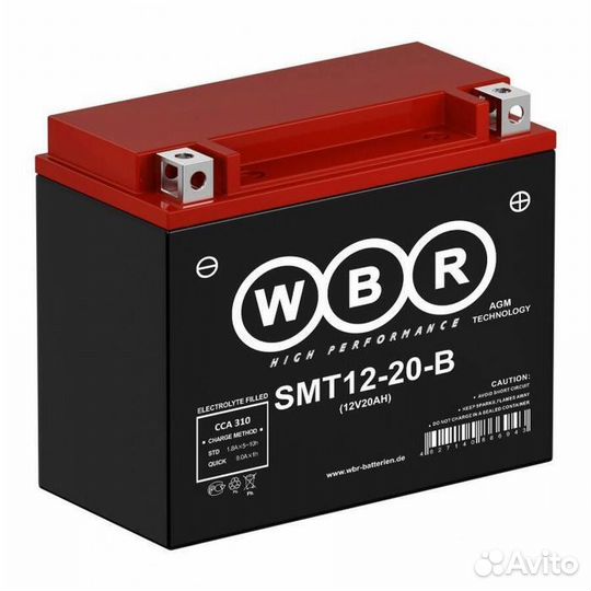 Аккумулятор для мотоцикла WBR SMT12-20-B AGM 20 Ач