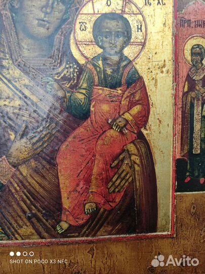 Старинная икона Смоленская божья матерь 19 век
