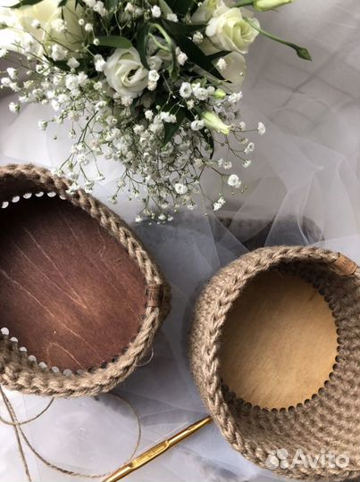 Корзины интерьерные из джута