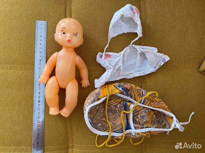 Пупс СССР с люлькой, распашонкой и чепчиком
