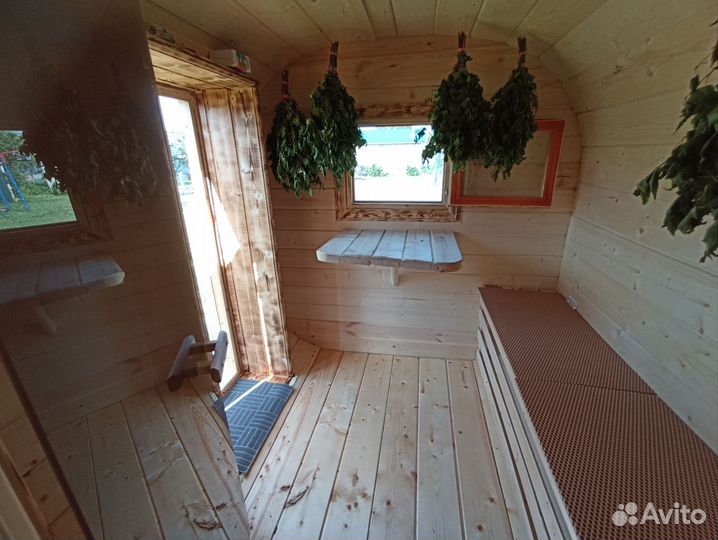 Баня бочка квадро 4 метра сборка на месте