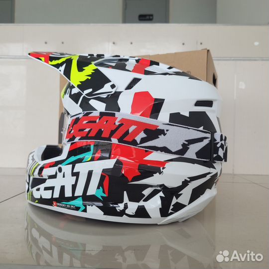 Мотошлем Leatt Moto 3.5 Helmet Kit (Zebra) L