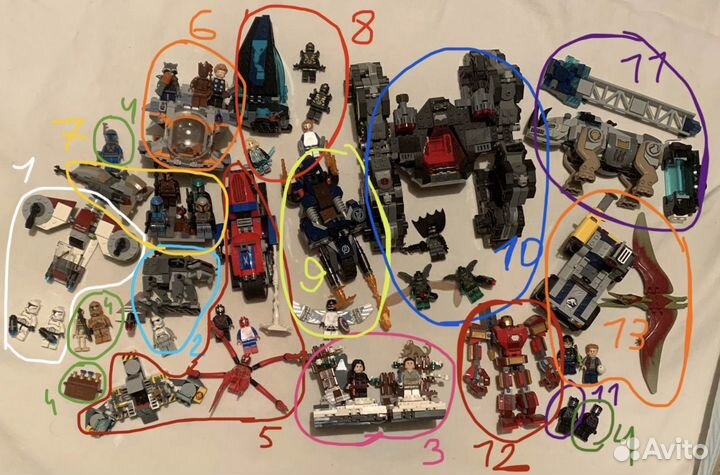 Наборы Лего Marvel, DC, Star Wars, Jurassic World