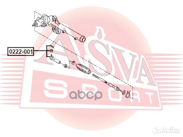 Наконечник рулевой 0222-001 asva