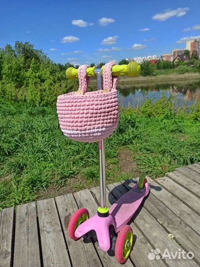 Корзина на самокат. Эко Корзина Вязаная