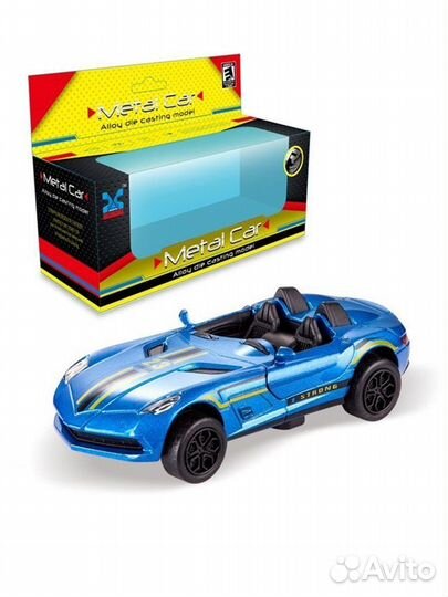 Машина металлическая, инерционная, открываются две