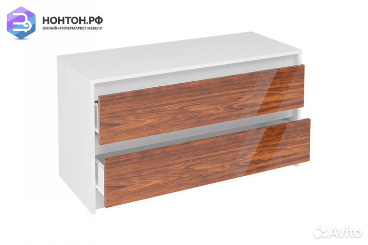 Тв-тумба Айден 1000 белый / глянец кедр