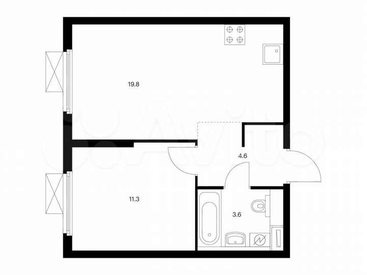 1-к. квартира, 39,3 м², 15/25 эт.
