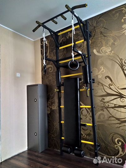 Шс Звезда+ турник 4 хвата + брусья + кольца белая