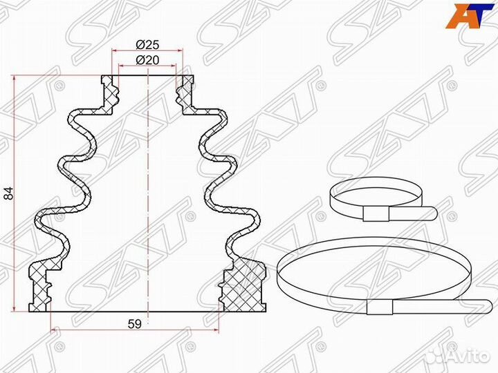 Пыльник шруса внутренний toyota Belta 05, Vitz 99