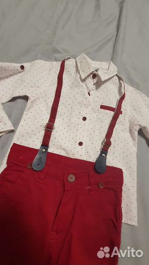 Комплект на мальчика рубашка брюки подтяжки