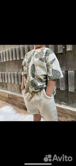 Летний костюм zara из муслина на мальчика