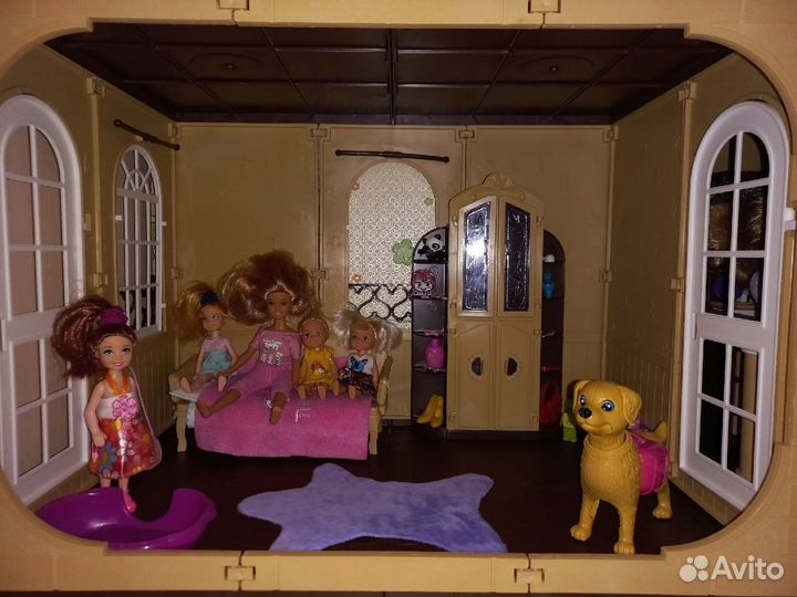 Кукольный домик для барби с мебелью