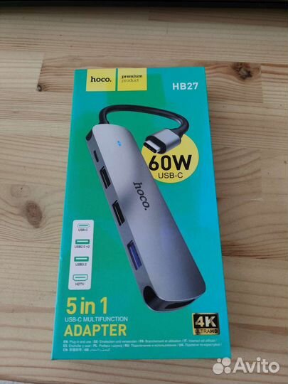 Hoco type-C hub (USB и hdmi) для MacBook