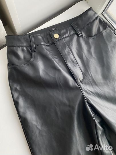 Кожаные брюки клеш размер 42