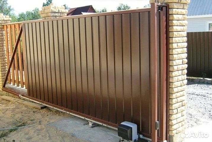 Откатные ворота с установкой