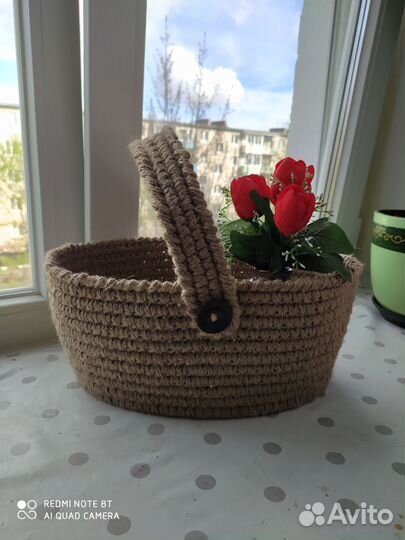 Корзинка из джута