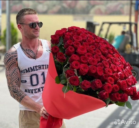 Розы 60 см букет роз 51 роза