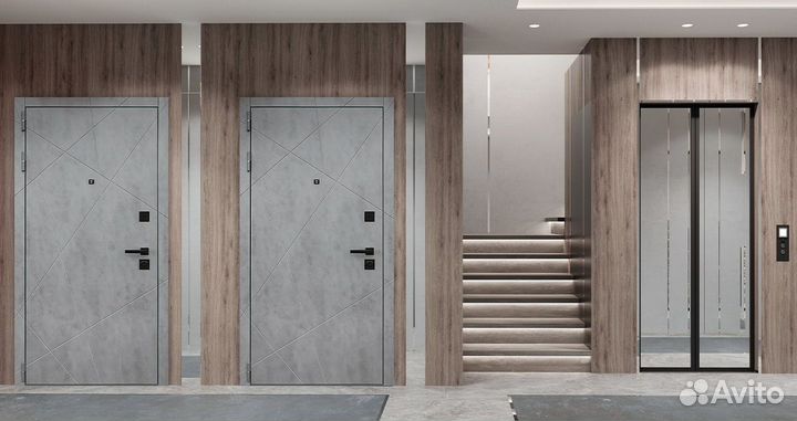 Дверь входная Дуэт Б Лучи бетон