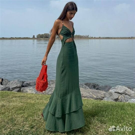 Платье zara лен XS S M L