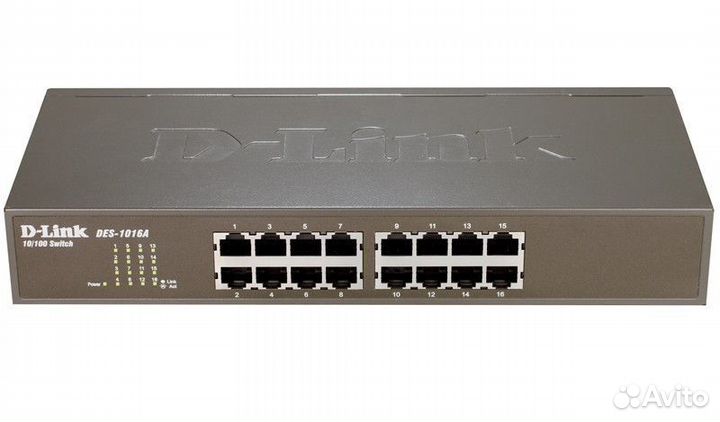 Неуправляемый 16-порт. коммутатор D-Link DES-1016A