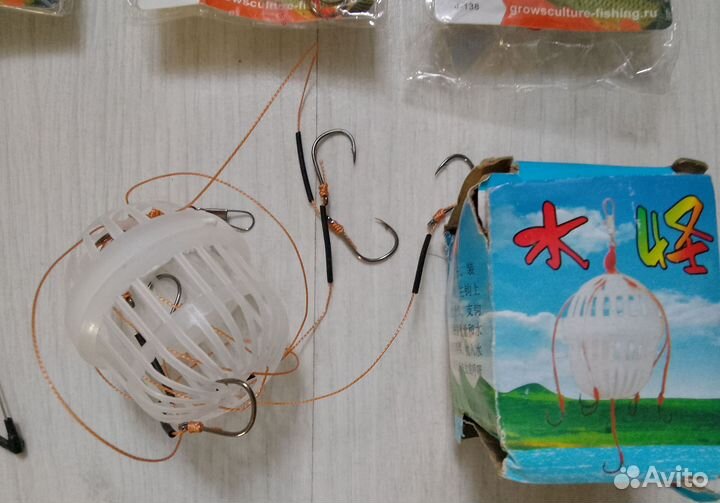 Катушка + кормушки для рыбалки+ крючки