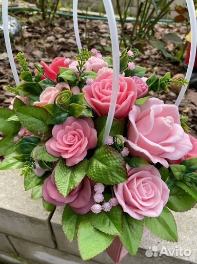 Мыло ручной работы Букет роз учителю