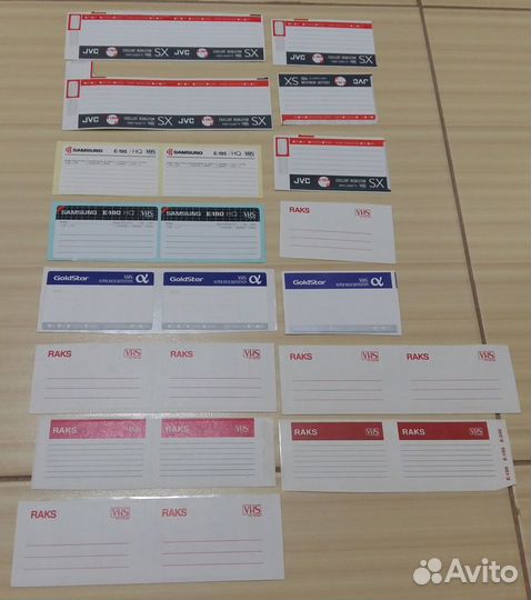 Наклейки для видеокассет