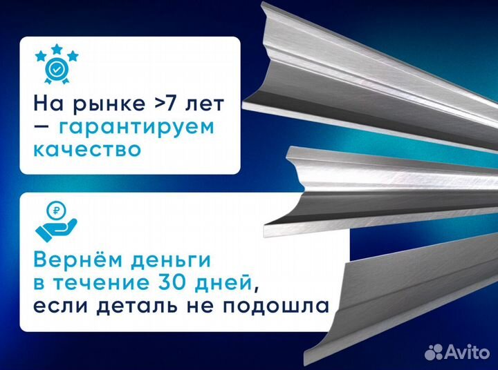 Усиленные пороги 1.5 мм на ваше авто