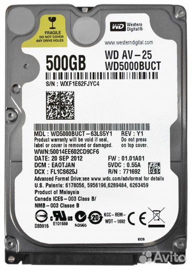 Жесткий Диск Western Digital WD5000luct 500Gb SATA