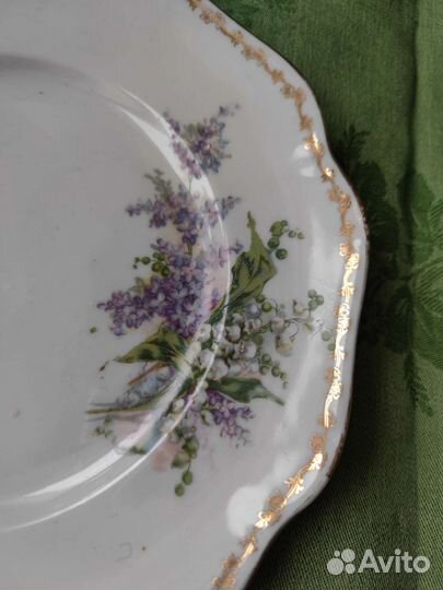 Тарелка с ландышами и сиренью Ранние Советы