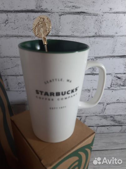 Кружка starbucks старбакс +пакет+ложка