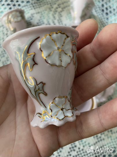 Набор пашотниц из розового фарфора