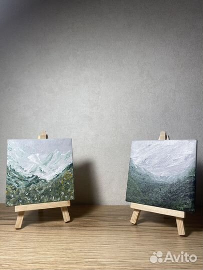 Комплект мини-картин на мольберте 10х10 см