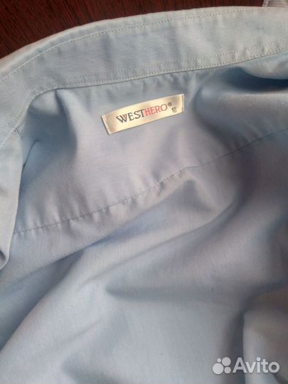 Рубашка голубая для мальчика 146