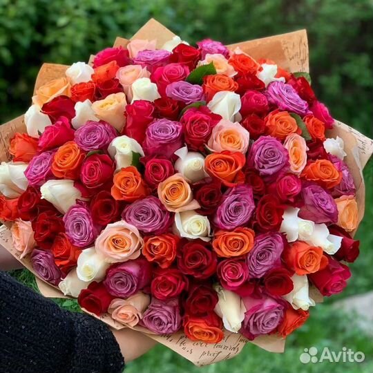 Розы (60 см) микс Эквадор 13 шт